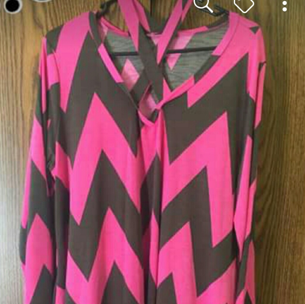 Pink and brown Chevron dress